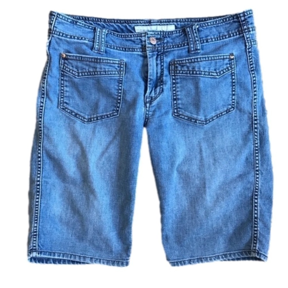 Vintage Old Navy Stretch Denim Mid-rise Bermuda Jean Shorts Size 10